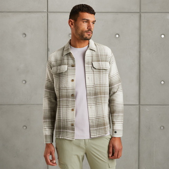 Shirt jacket with check pattern