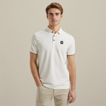 Polo van piqué met stretch